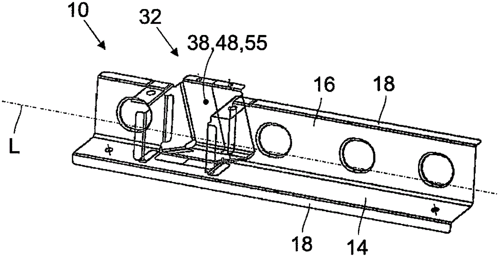 Support element for absorbing forces in a vehicle