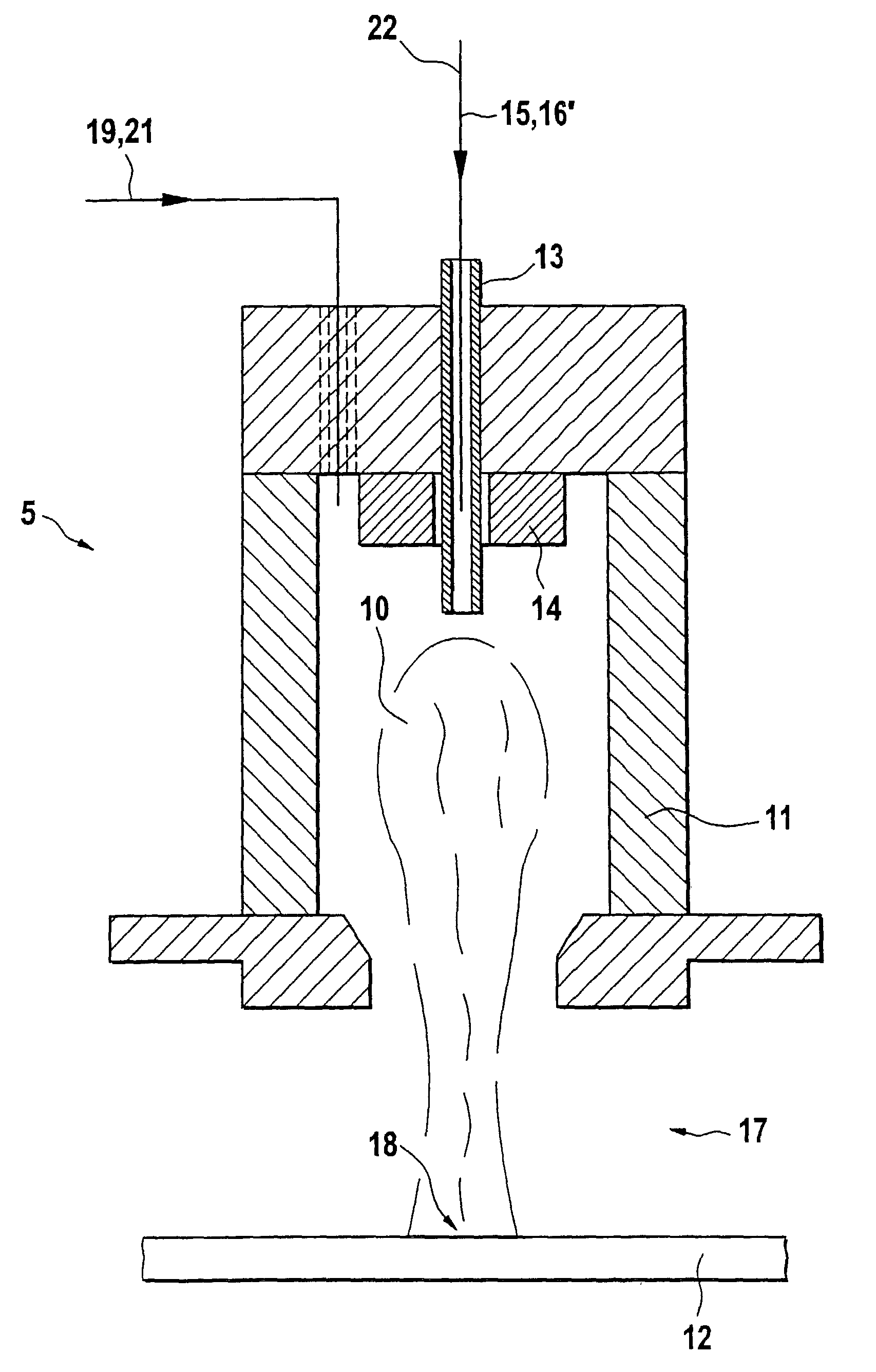 Method for producing composite layers using a plasma jet source