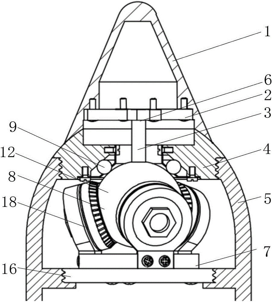 Spherical multi-degree-of-freedom piezoelectric actuator-based warhead deflection device