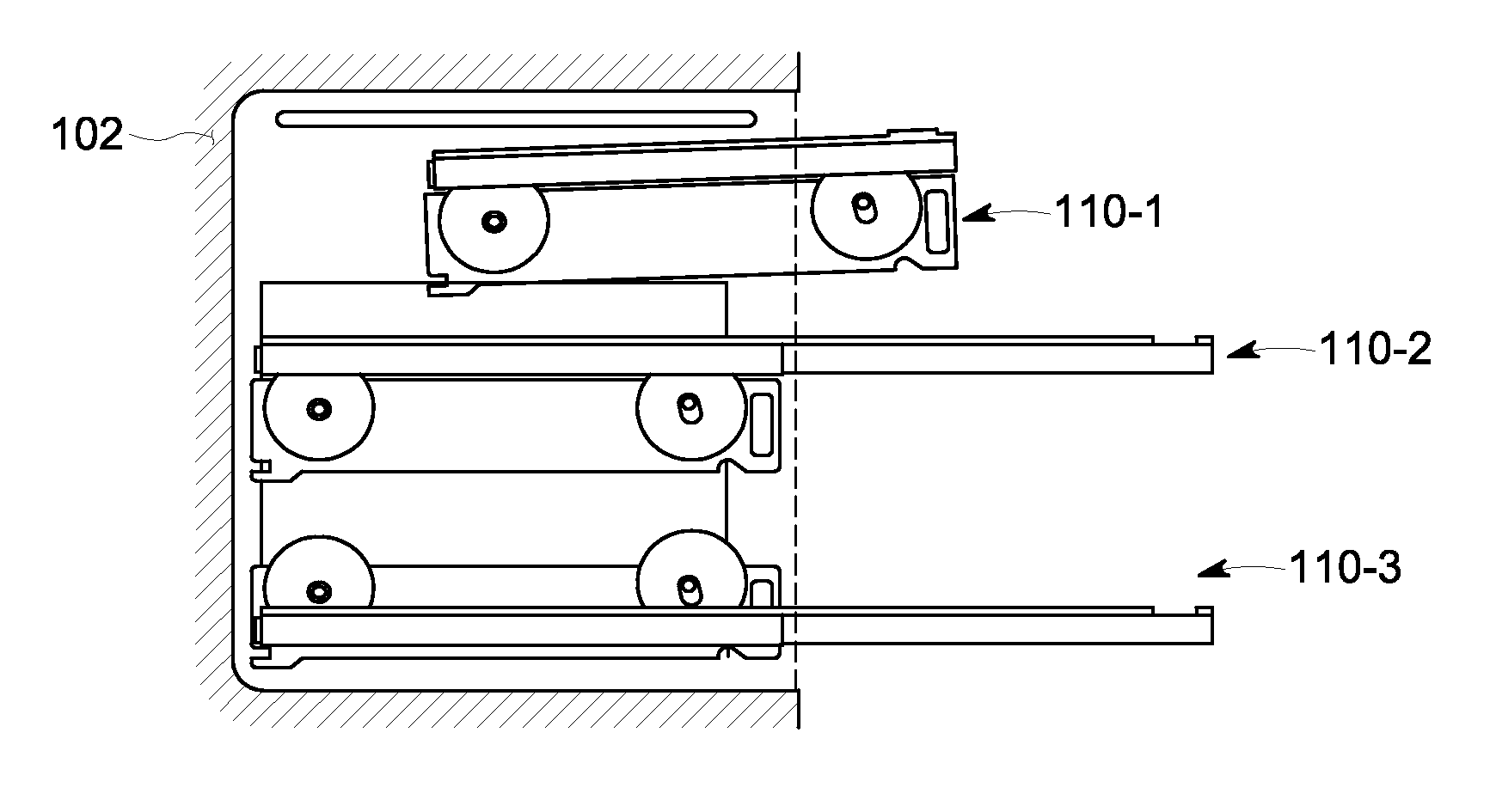 Variable height slide-out rack for appliance