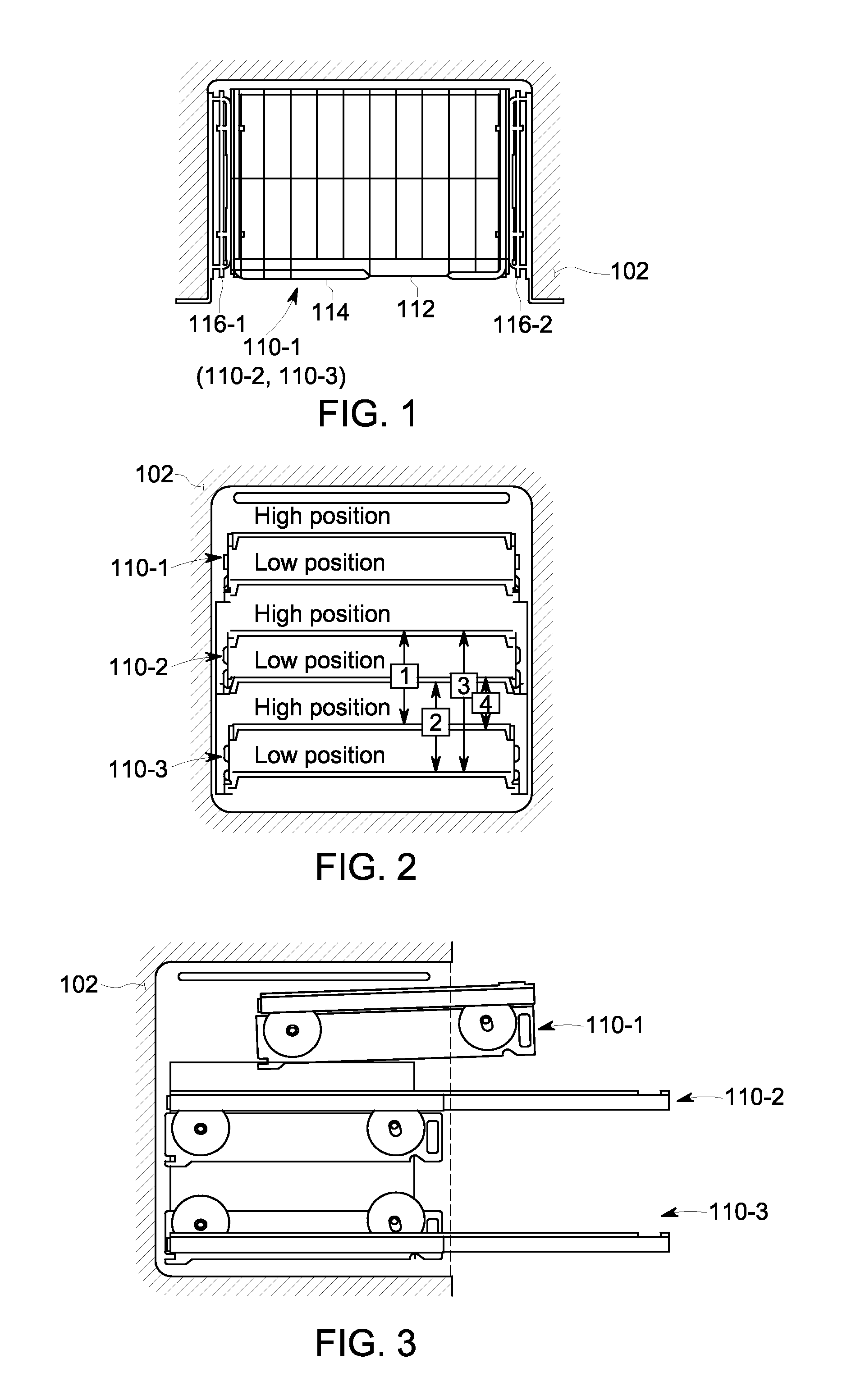 Variable height slide-out rack for appliance