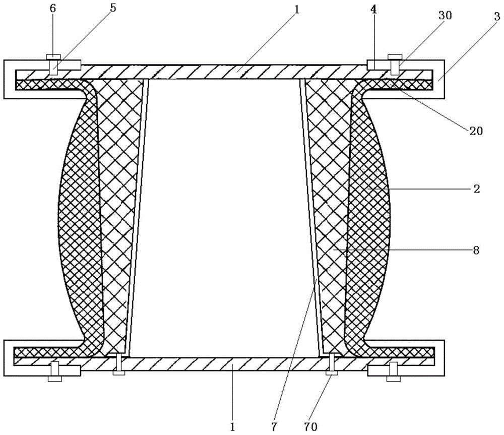 Flange assembly suitable for flue pipe connection