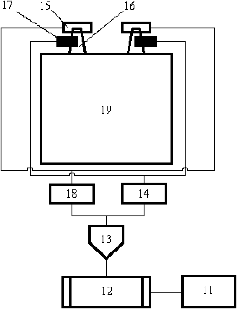 System for monitoring fire facing side wall temperature of water cooled wall of power station boiler on line, and monitoring method