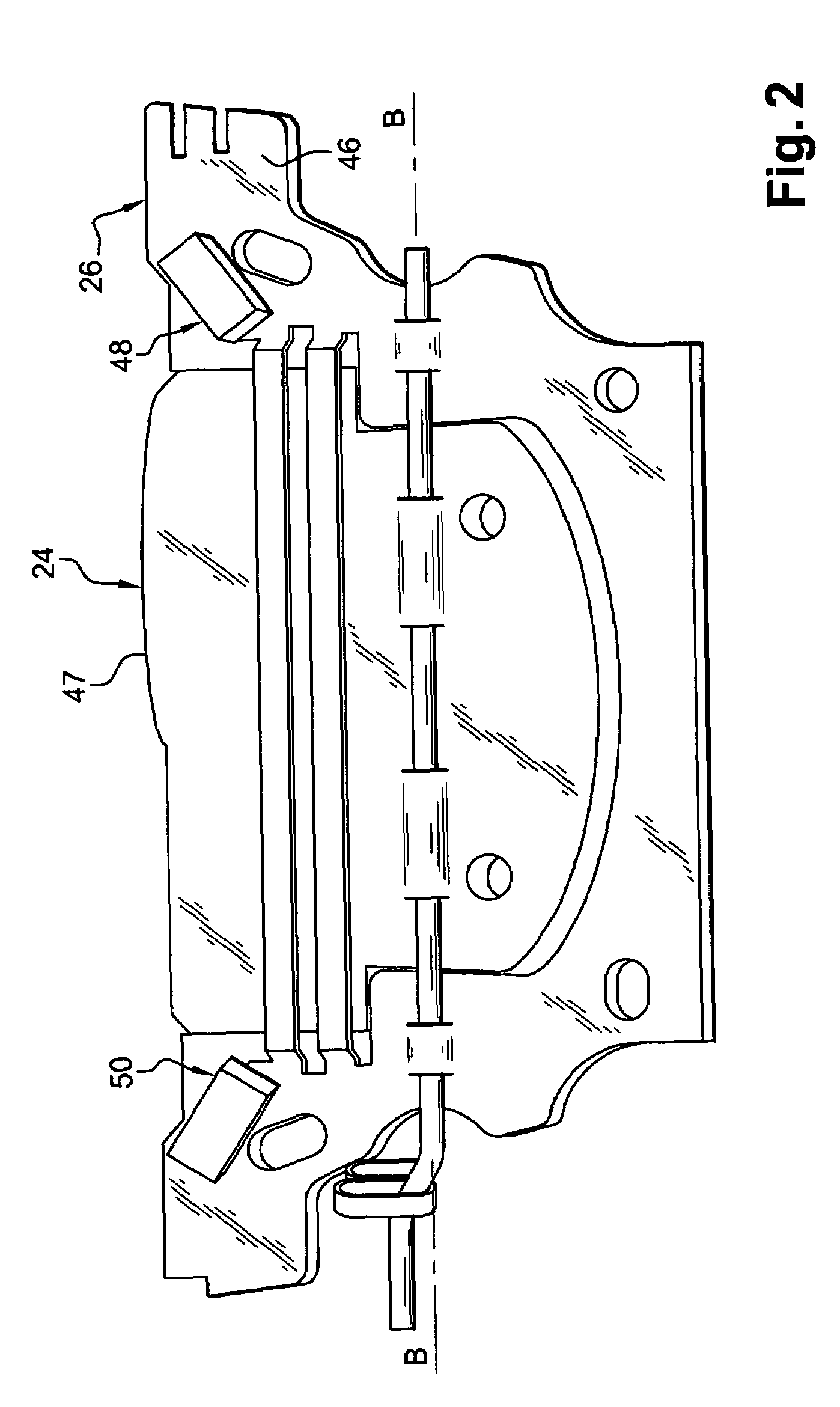 Headlamp for a motor vehicle comprising a moveable mask equipped with locking means