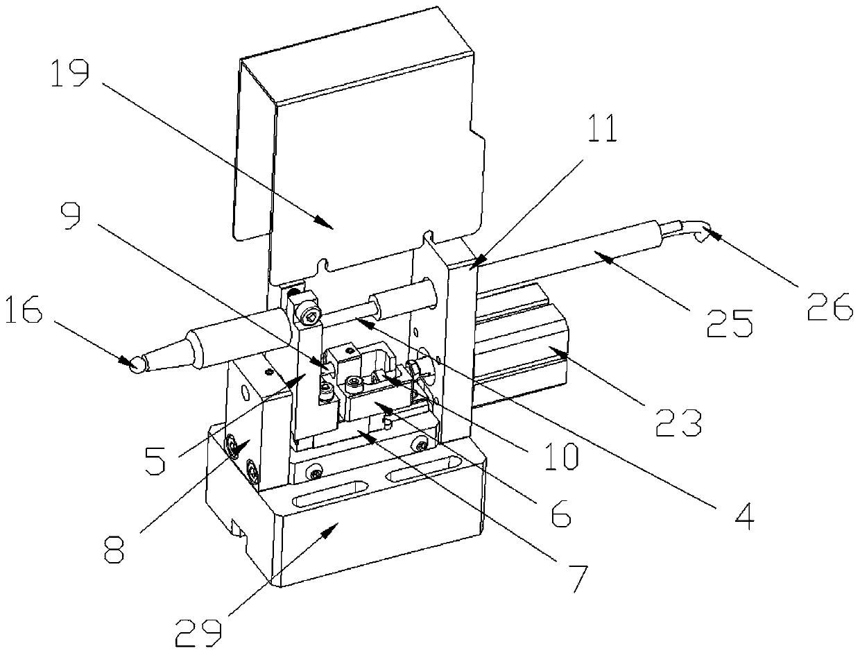 A cross shaft size measuring device