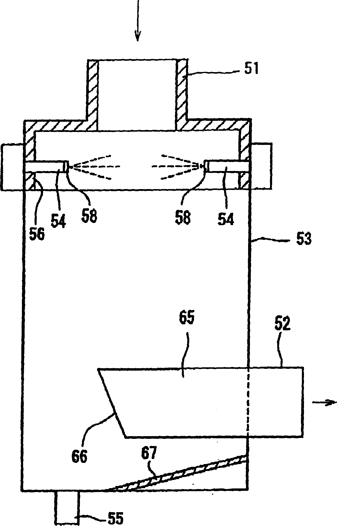 Cooling method and device for high-temperature discharge gas and combustion treating device