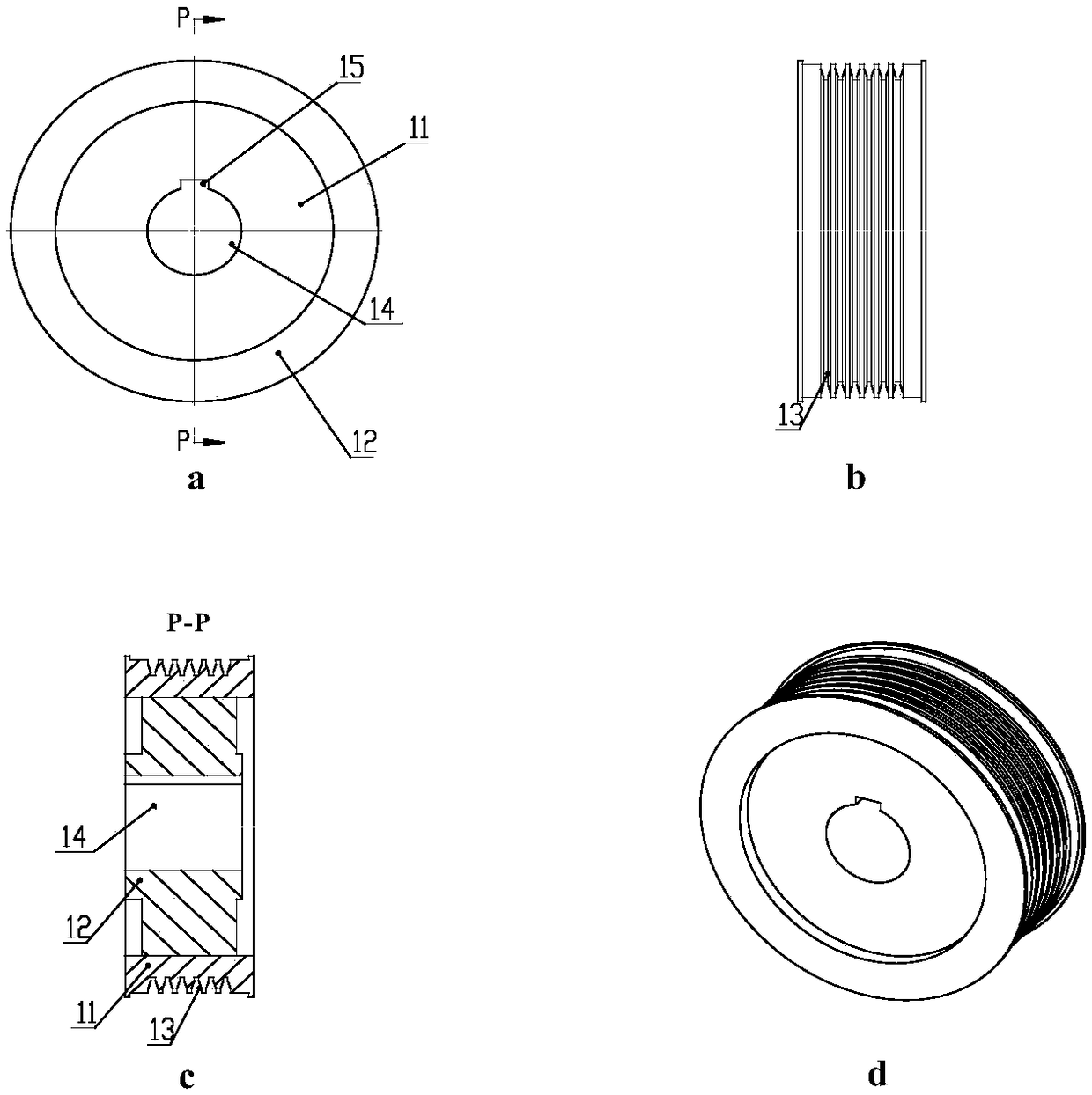 Traction wheel structure