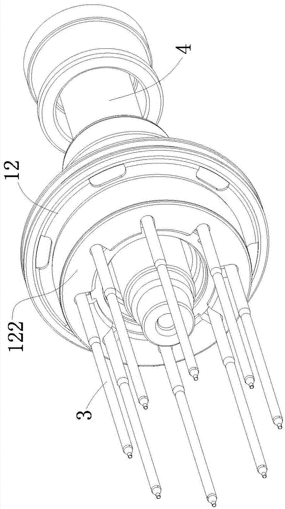 Double-layer air cylinder special for one-nozzle multi-head structure