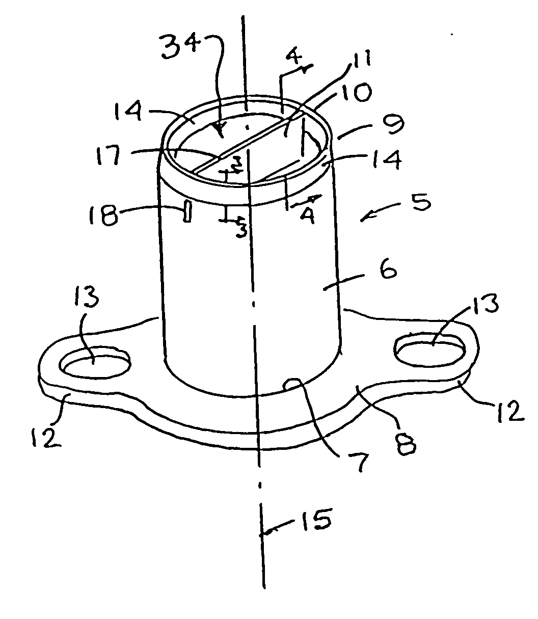 Fruit coring device for producing a closed bore