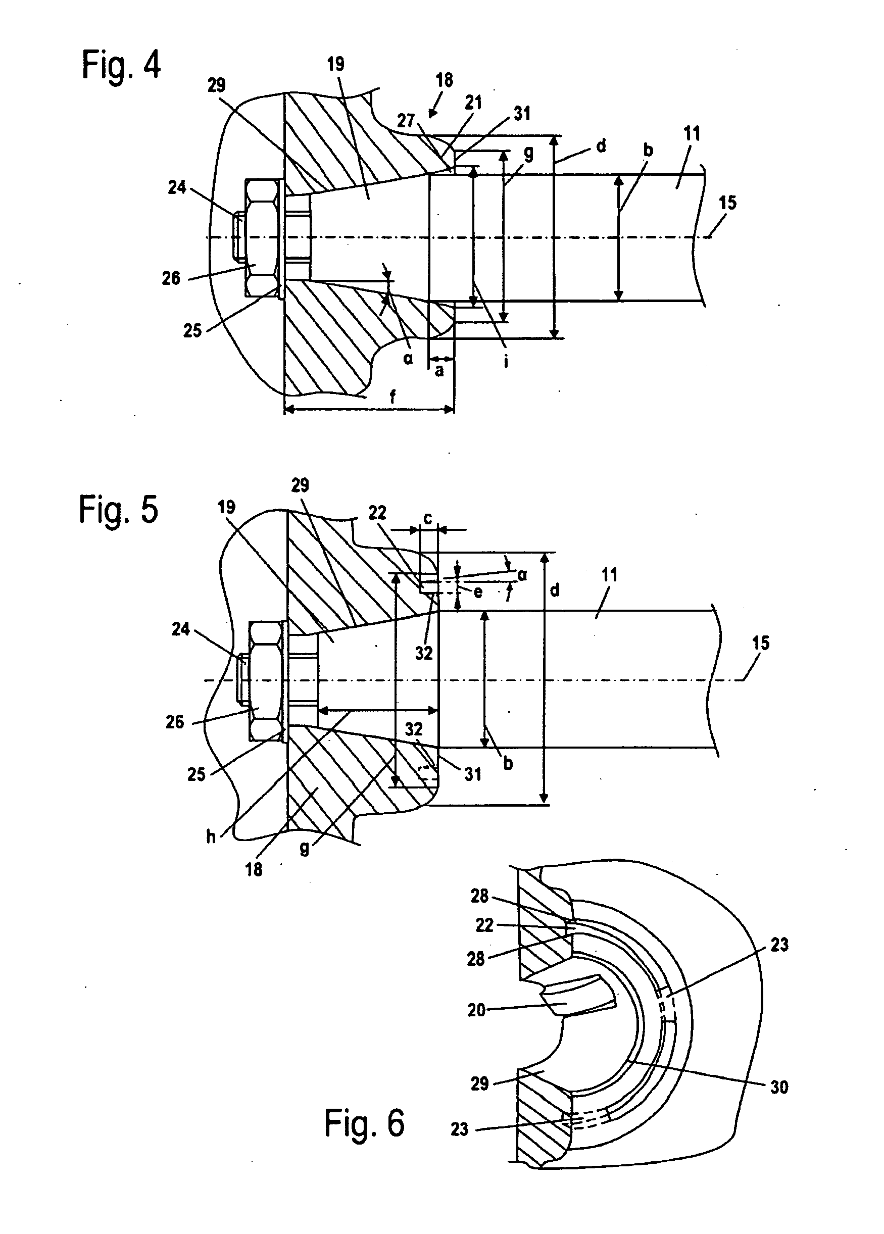 Shaft/hub connection and manually guided implement