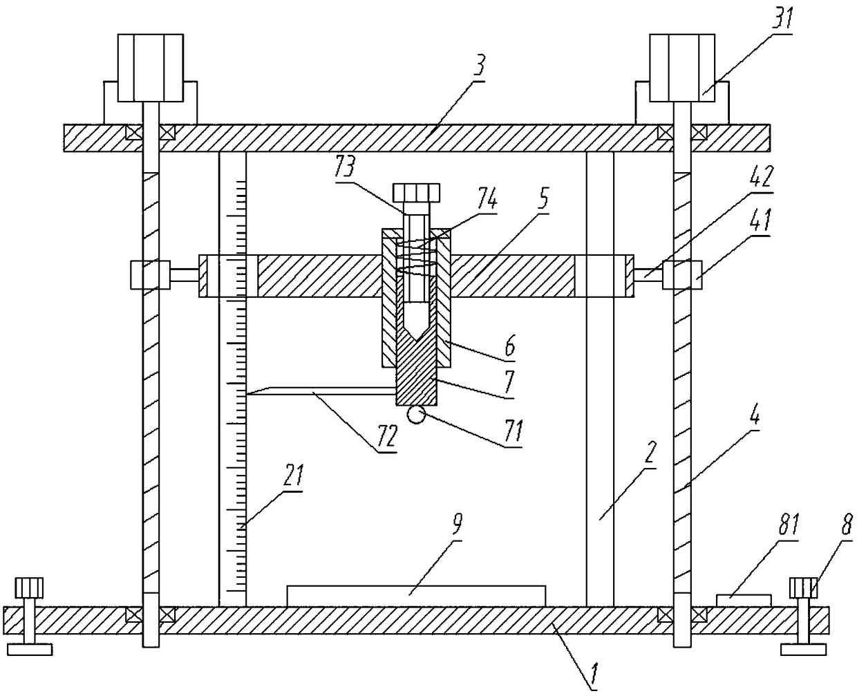 Diamond saw blade thickness measurement device