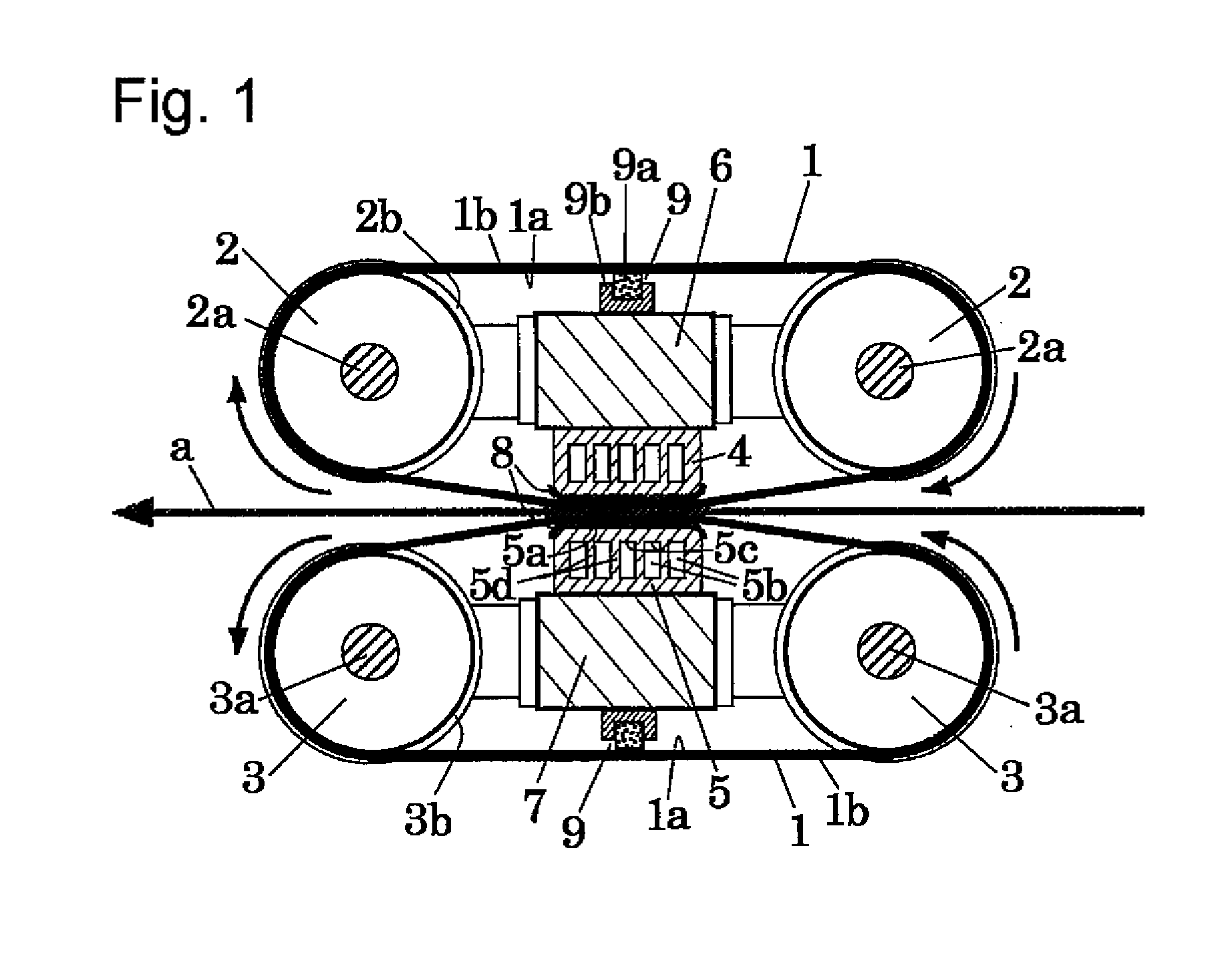 Multiple endless belt type band sheet coiling tension applying apparatus