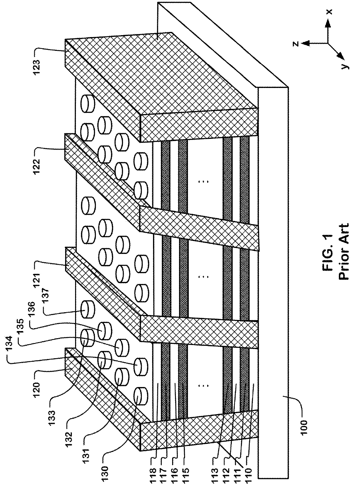 3D memory device with layered conductors