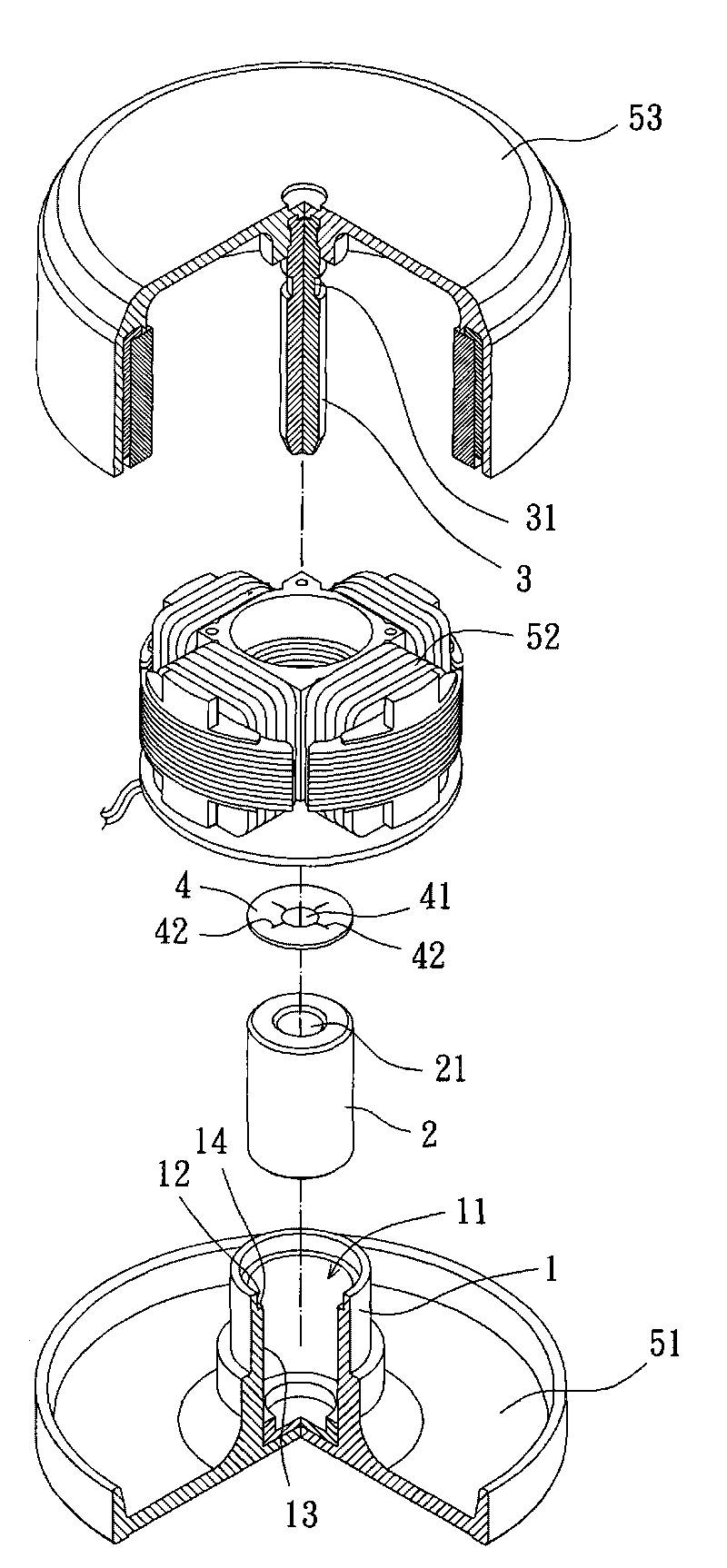 Oiltight structure of motor shaft tube