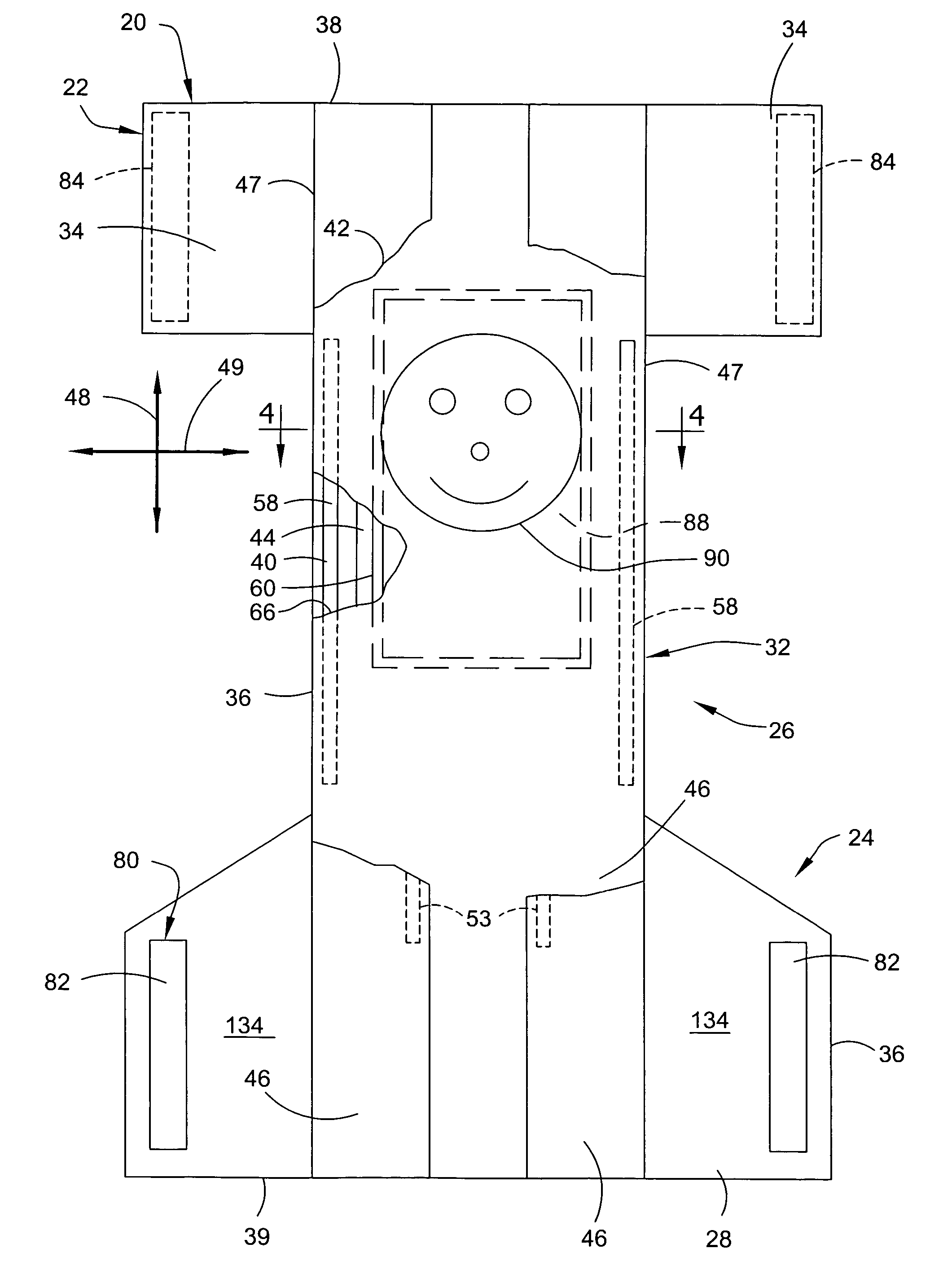 Absorbent article component having applied graphic, and process for making same
