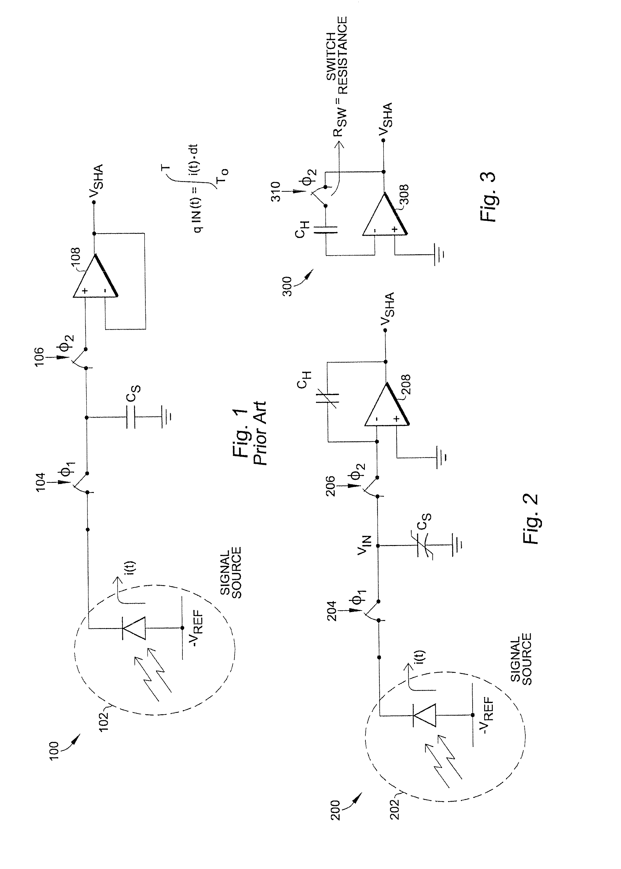 Low-noise low-distortion signal acquisition circuit and method with reduced area utilization