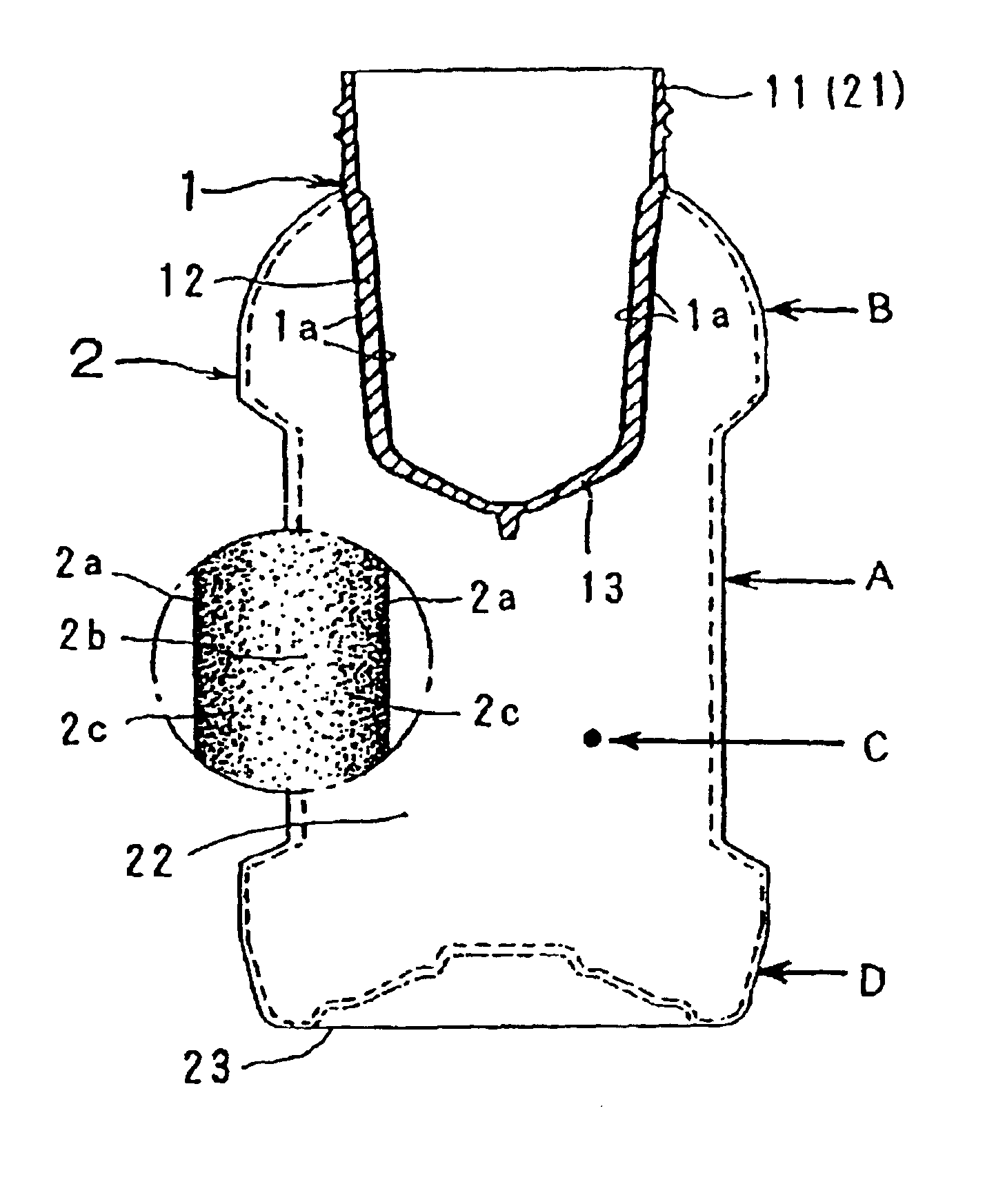 Stretch blow receptacle and molding method of the same