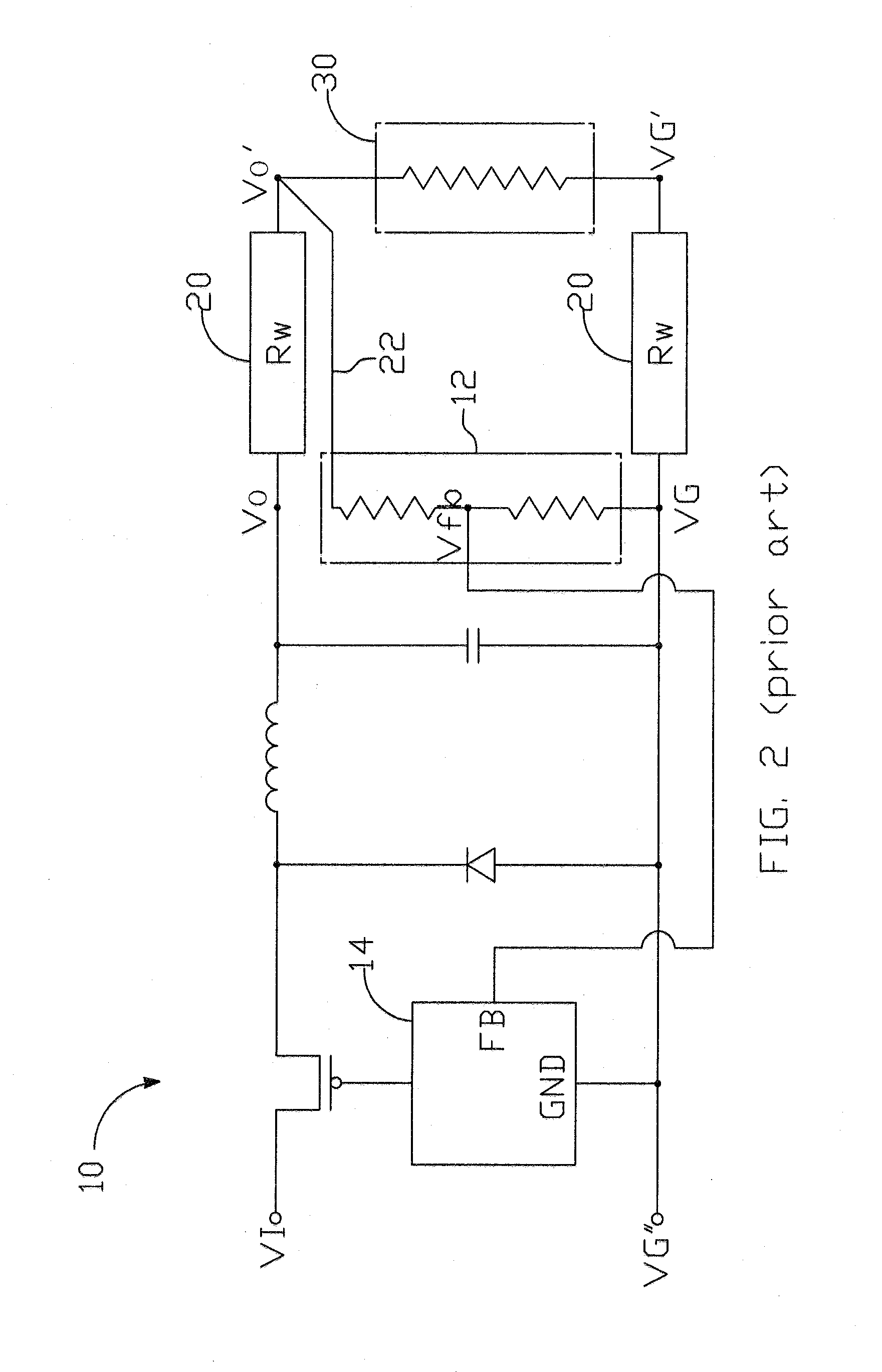 Power control circuit for wire compensation and compensation method of the same