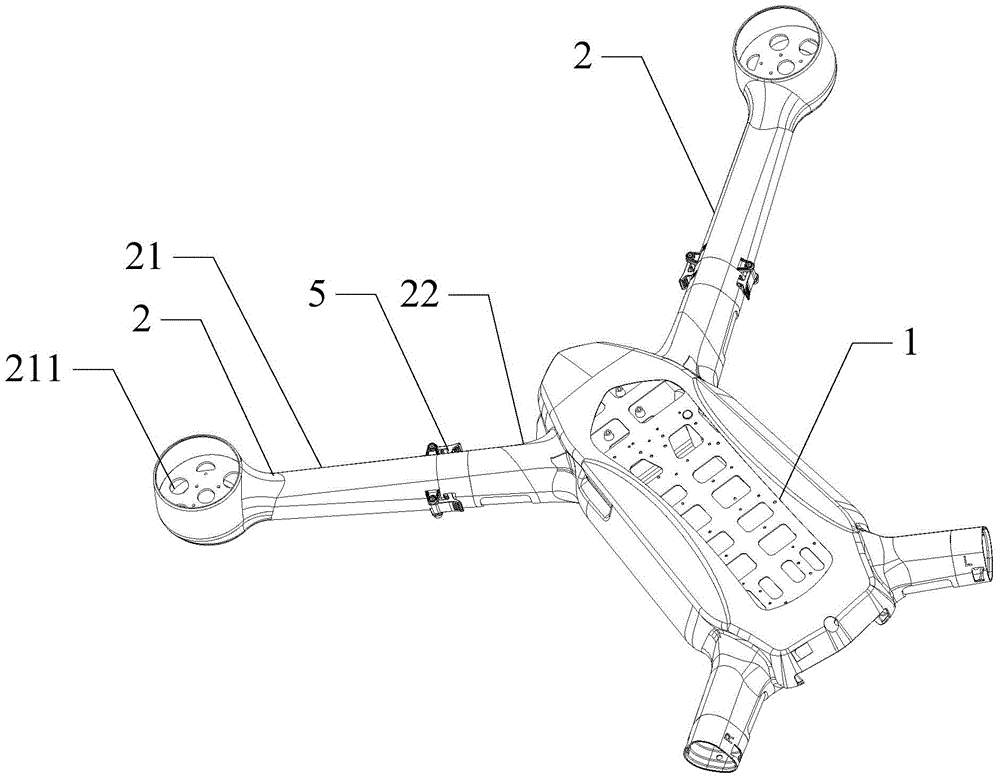Propeller arm connection assembly and aircraft