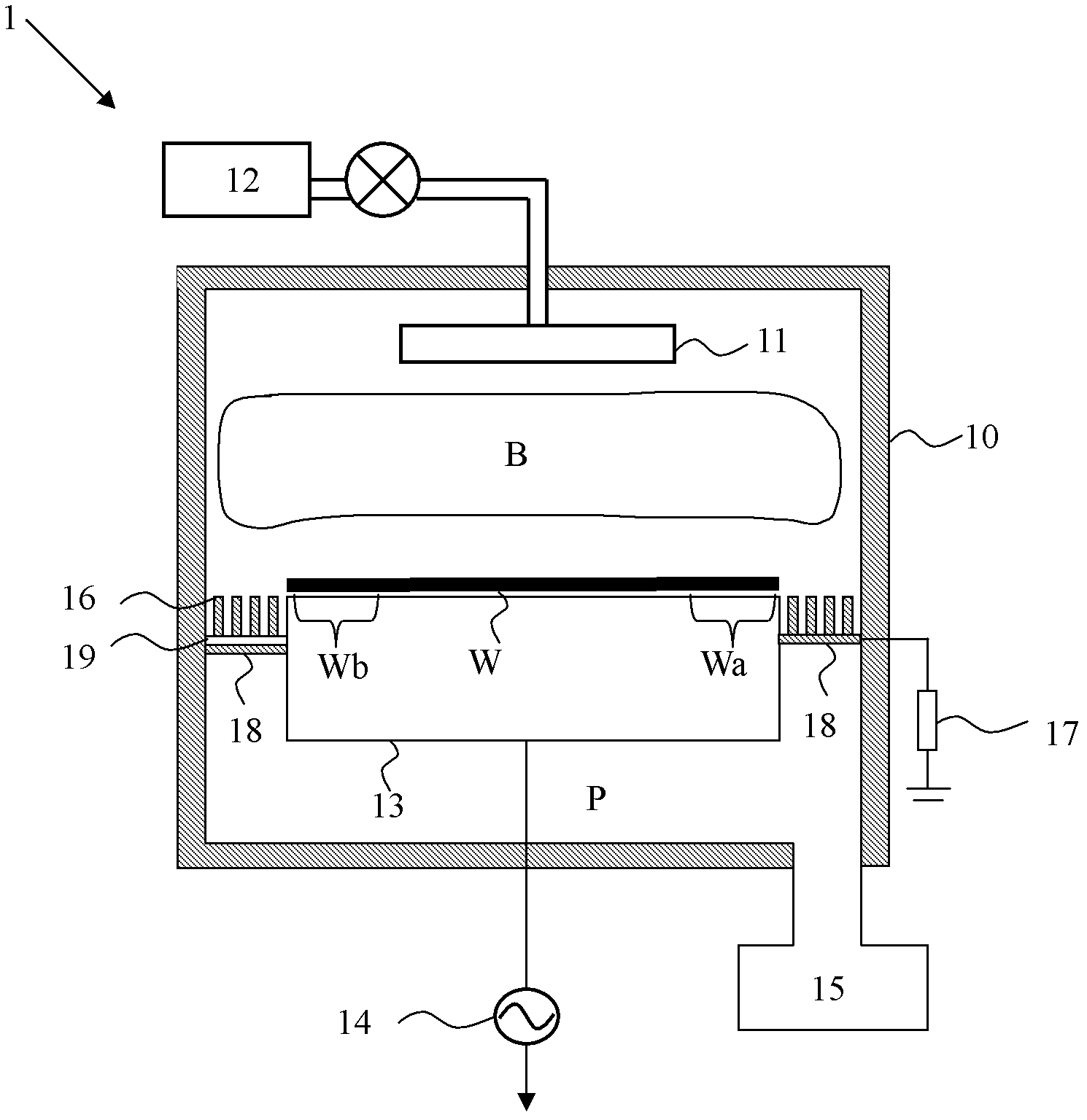 Adjustable constraint device used for plasma processing device