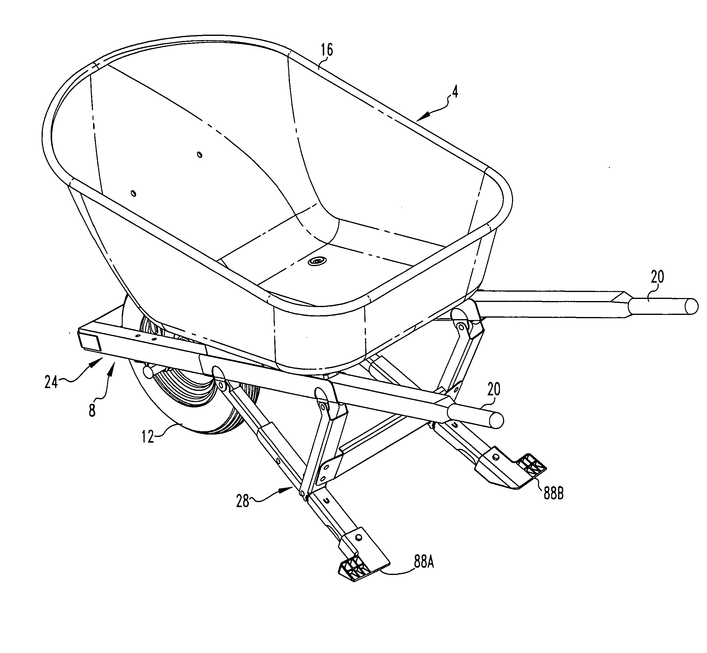 Collapsible wheelbarrow