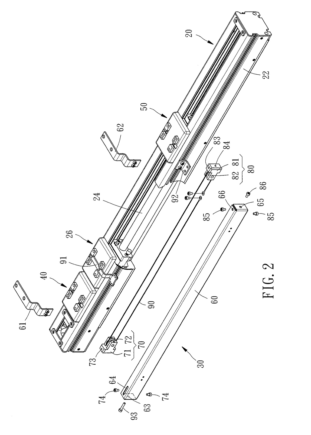 Linear actuator with a modular support device