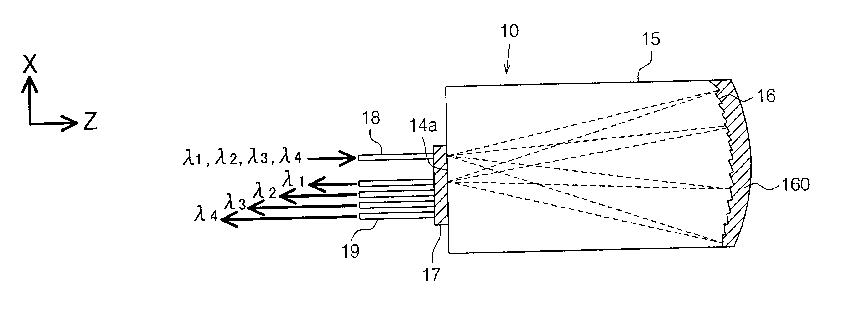 Diffraction device using photonic crystal