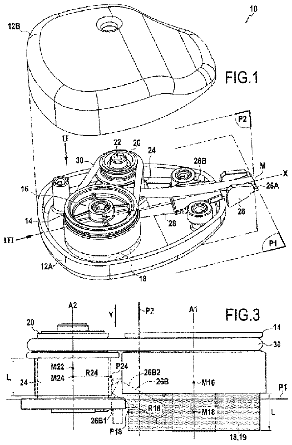 Manual device for applying a coating to a support by means of tape