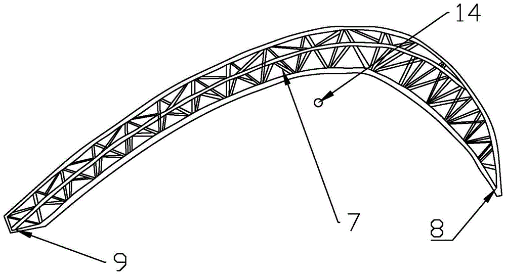 A three-machine hoisting installation and construction method for a bow-shaped space truss