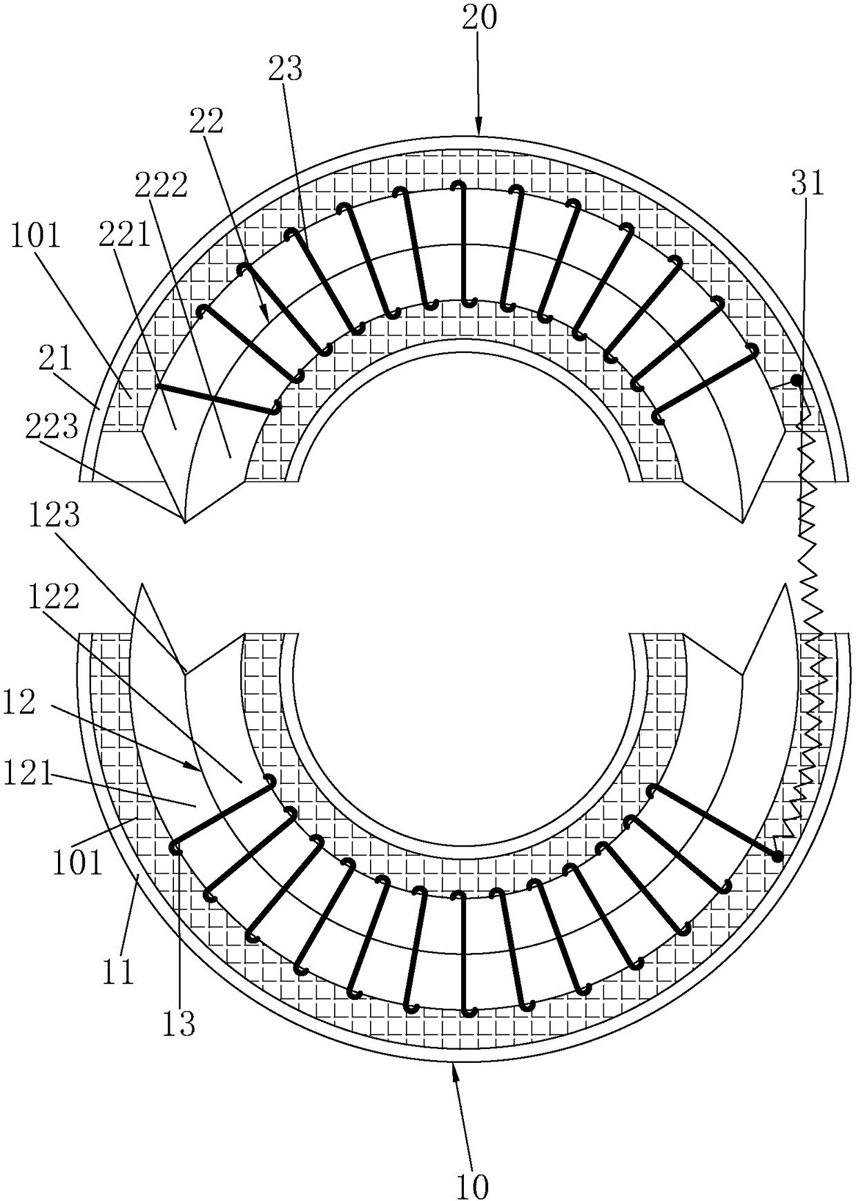 V-profile opened current transformer and production process thereof