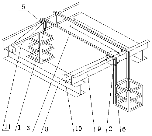 Color plate reverse ceiling upper-air sliding device and reverse ceiling construction method