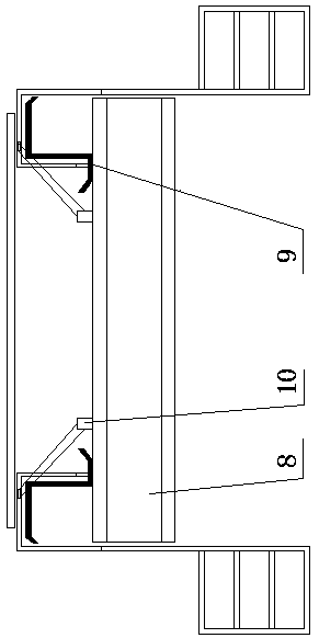 Color plate reverse ceiling upper-air sliding device and reverse ceiling construction method