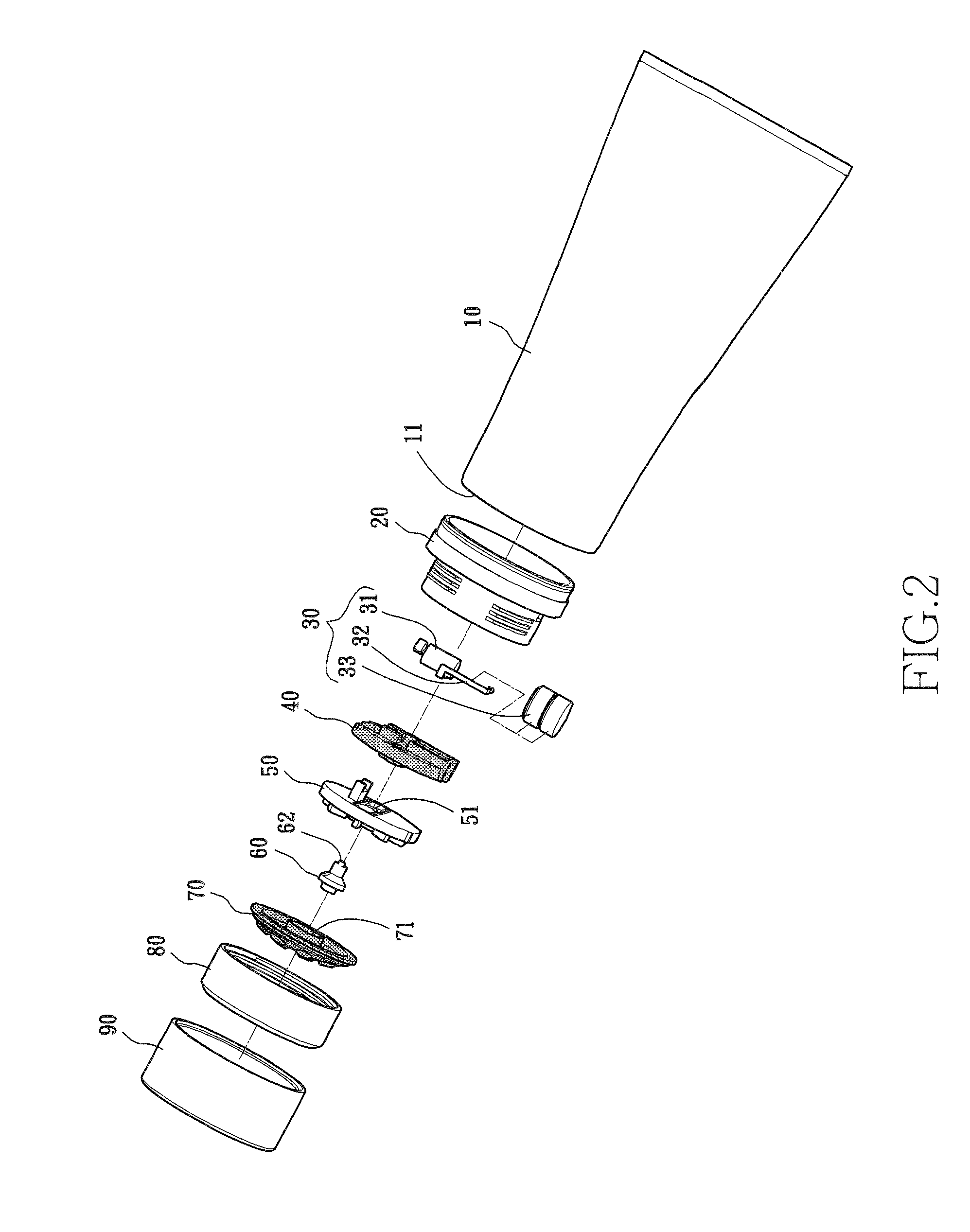 Touch-to-activate structure for make-up pen with function of vibration massage