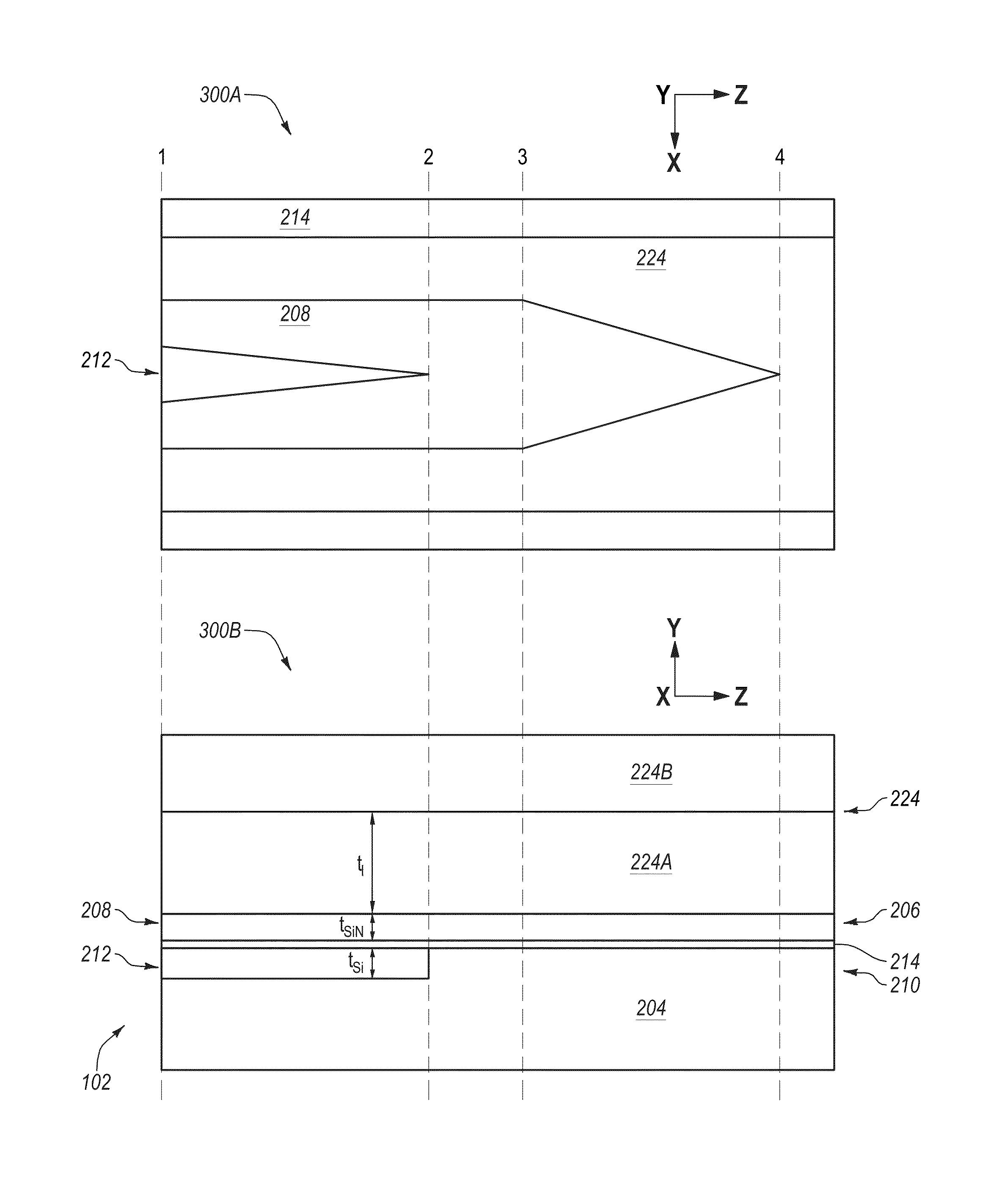 Two-stage adiabatically coupled photonic systems