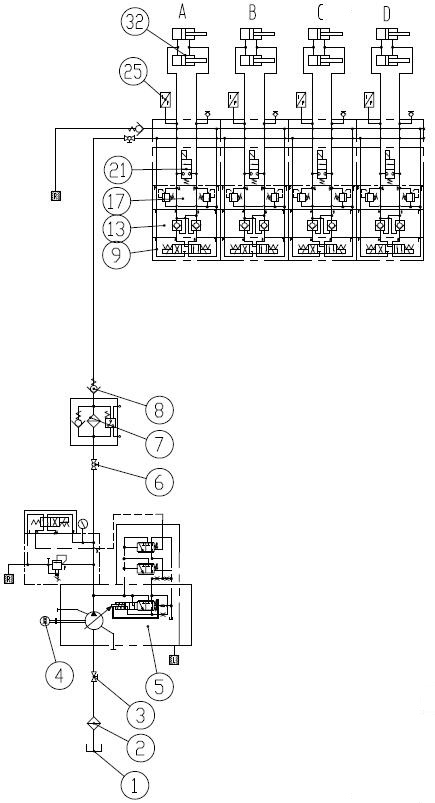 Multi-mode steering system for rectangular tunnel boring machine, and control method