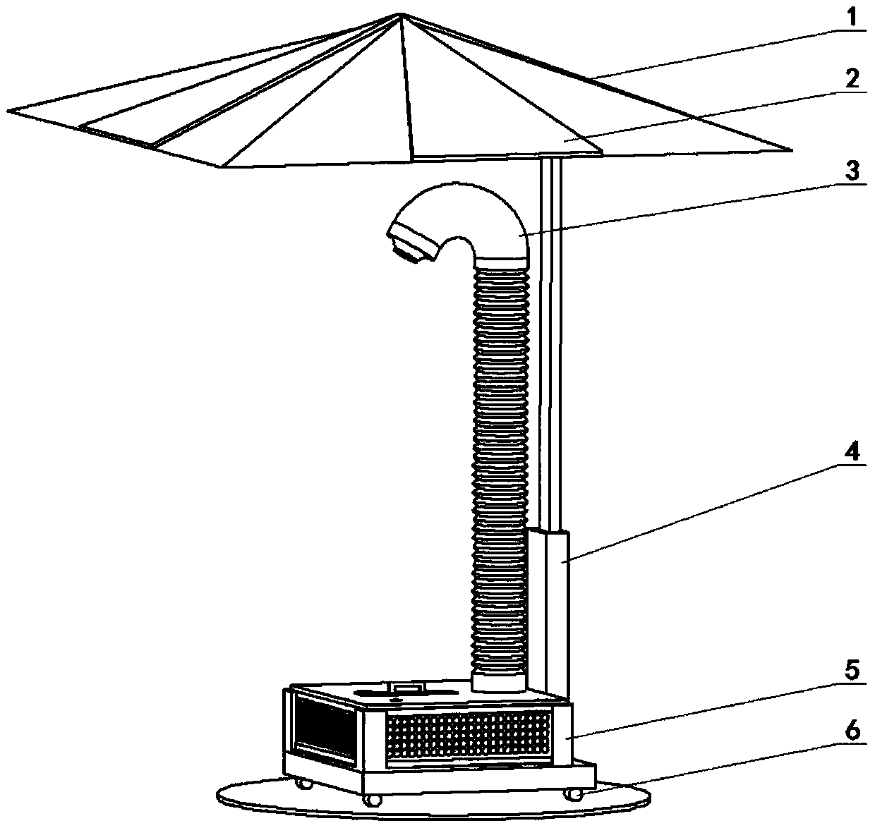 Solar semiconductor air conditioning umbrella based on thermoelectric refrigeration and direct evaporation refrigeration
