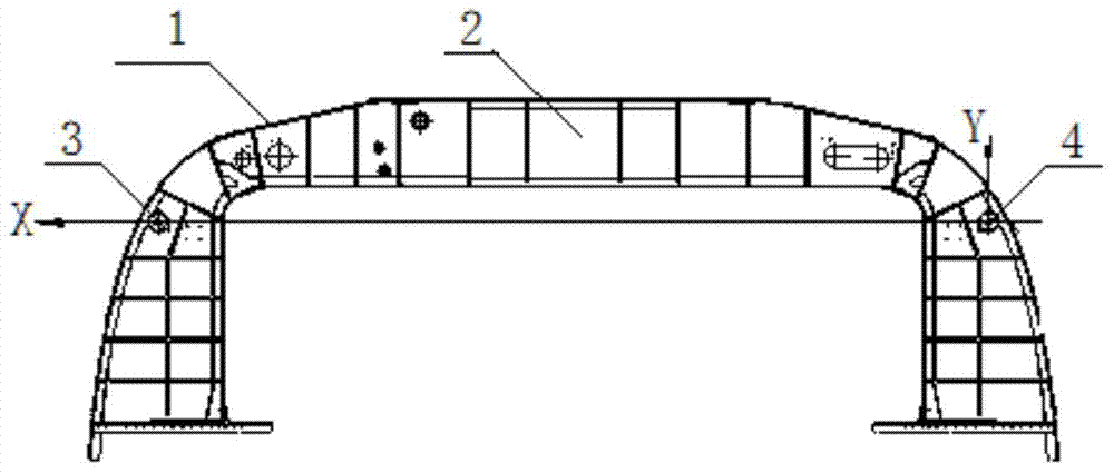 Method for processing half frame on upper portion of helicopter body and vacuum sucking clamp