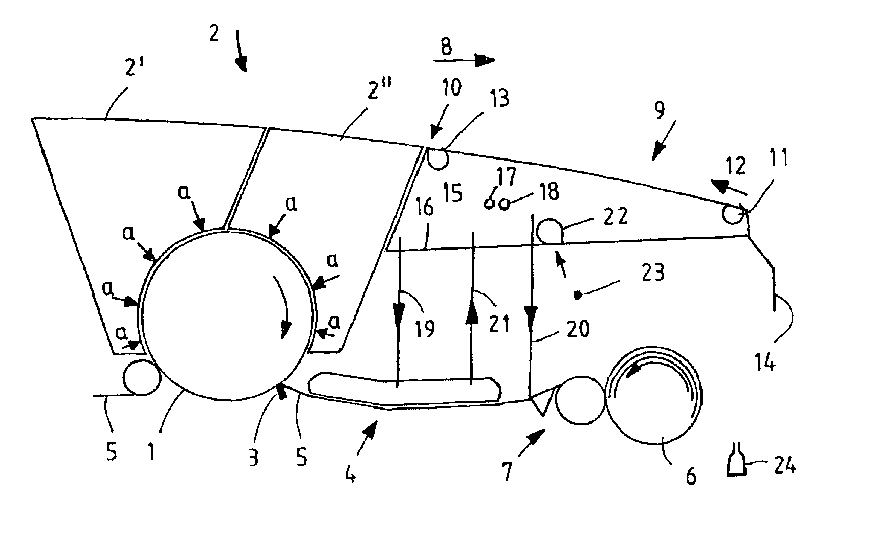 Arrangement within a yankee cylinder or the like and a roller of a paper machine