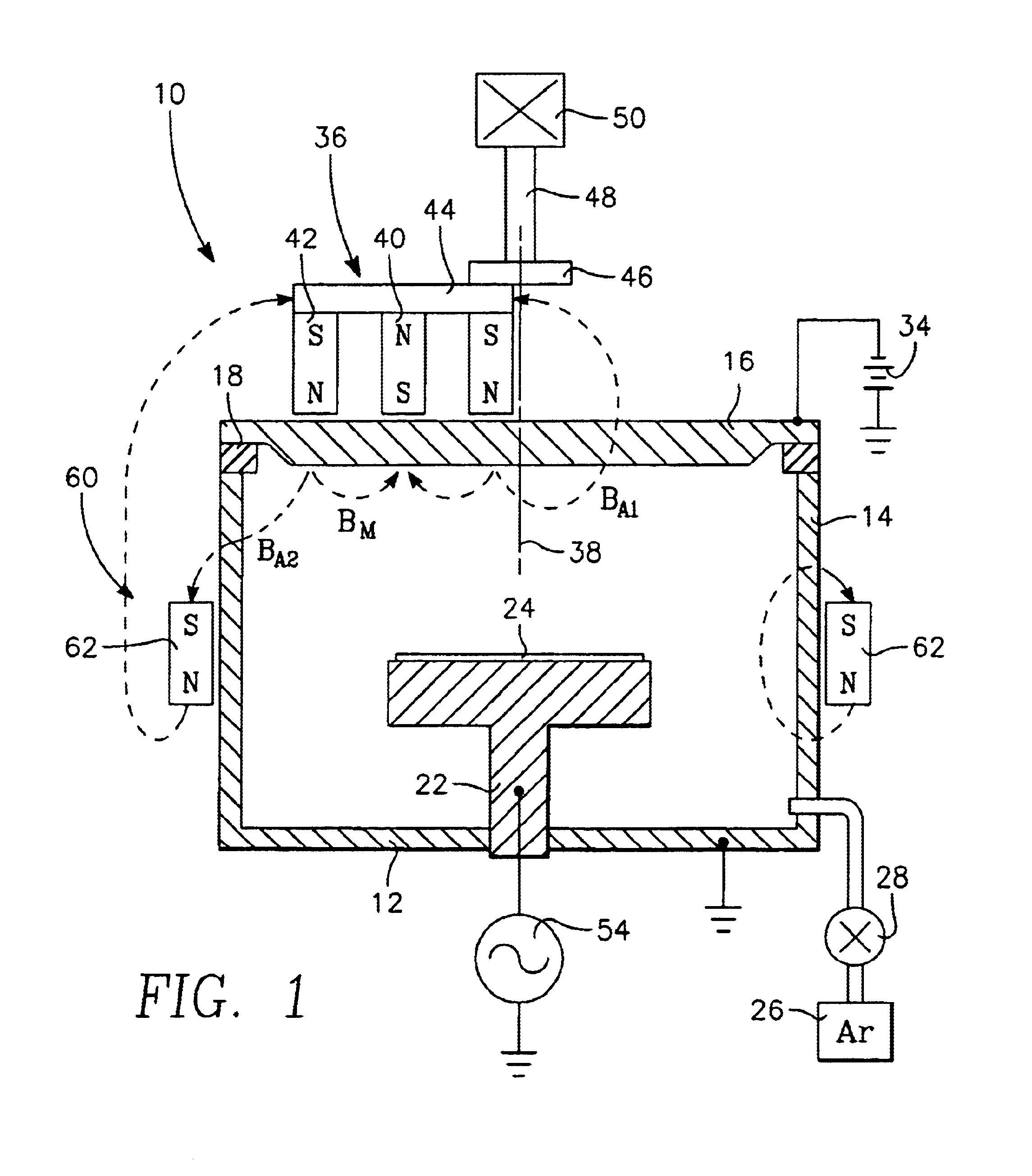 Auxiliary magnet array in conjunction with magnetron sputtering