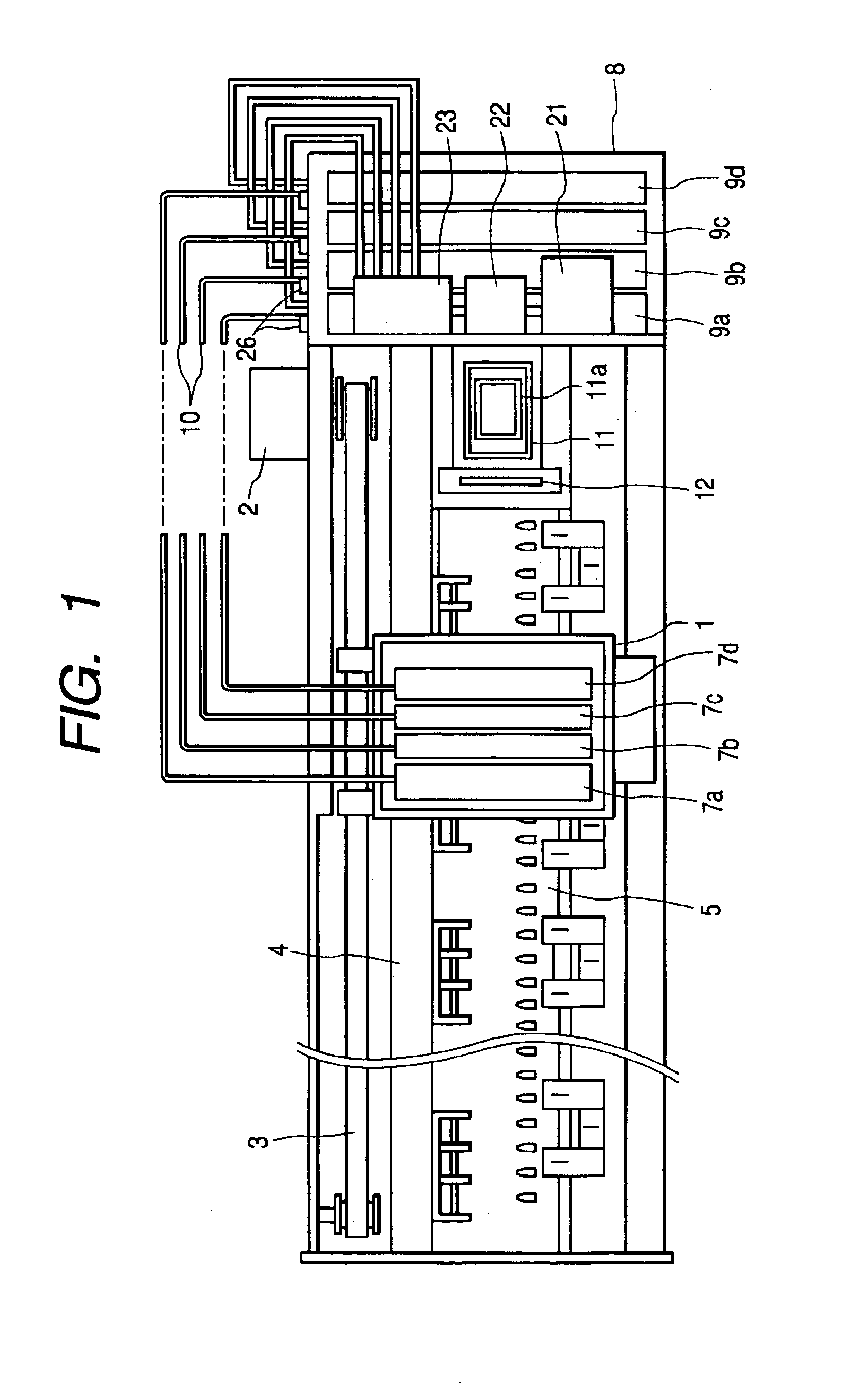 Ink jet recording apparatus, and method of supplying ink to sub-tank of the ink jet recording apparatus