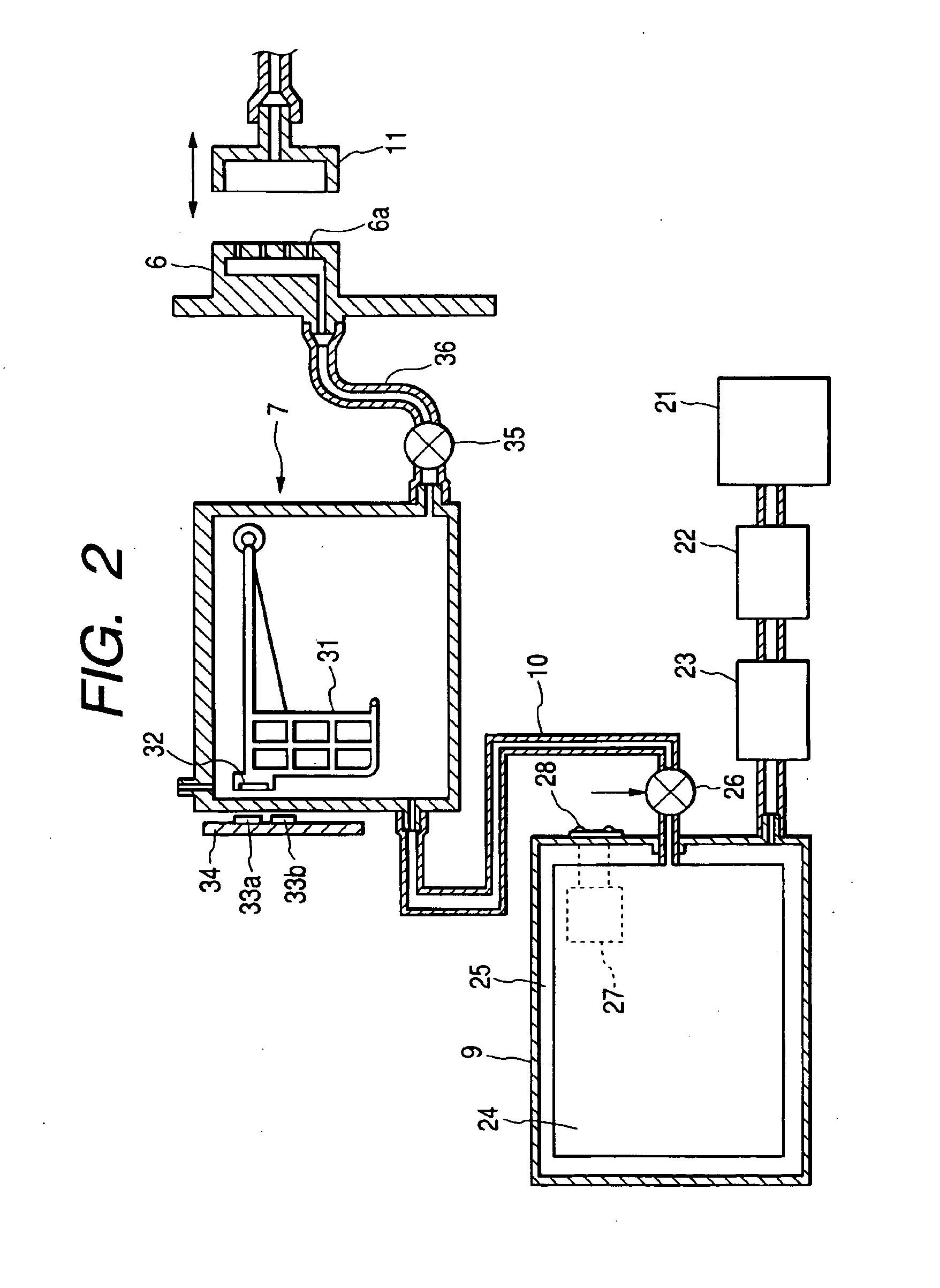 Ink jet recording apparatus, and method of supplying ink to sub-tank of the ink jet recording apparatus