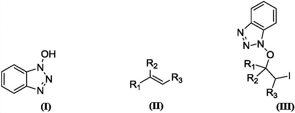 Synthesis method of beta-iodo-N-alkoxy benzotriazole compounds