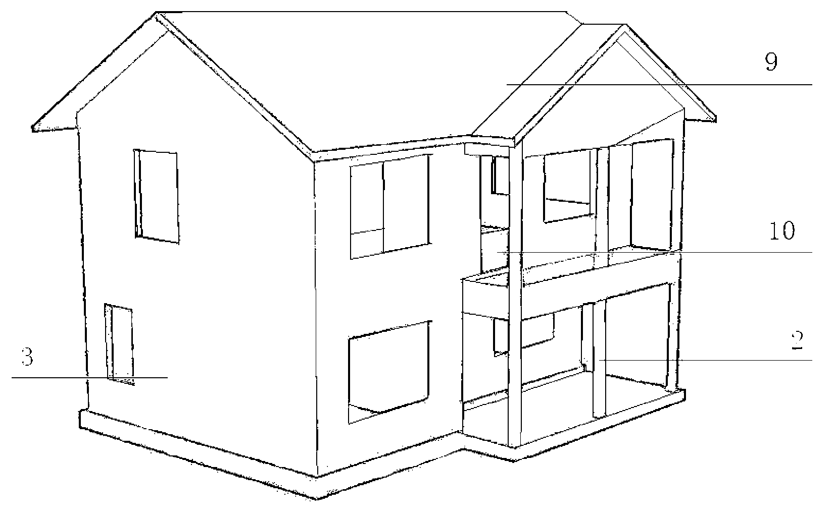 Light wood construction side-froce-resistance design rigid membrane sheet model and application