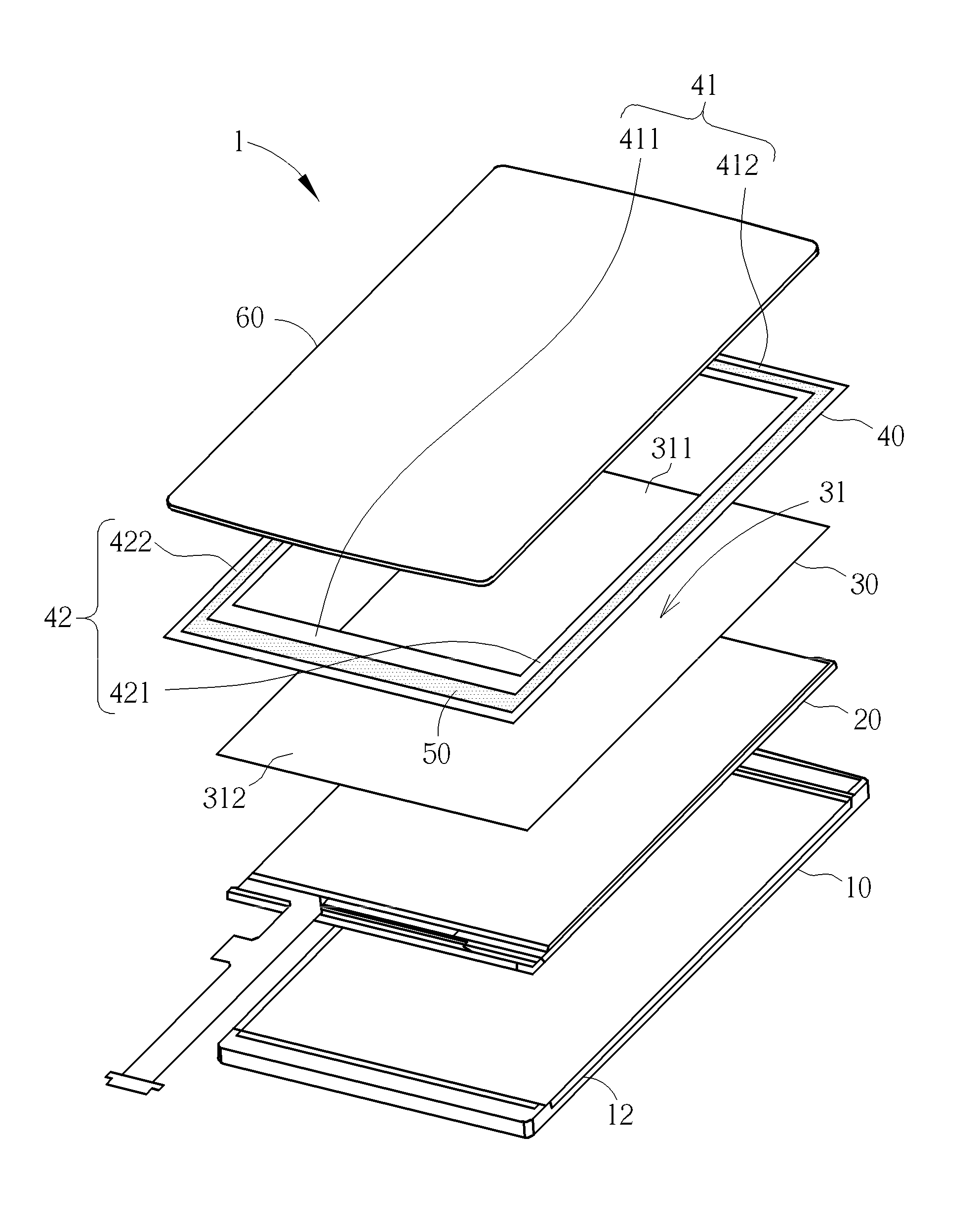 Touch panel structure, touch and display panel structure, and integrated touch display panel structure having antenna pattern and method of forming touch panel having antenna pattern