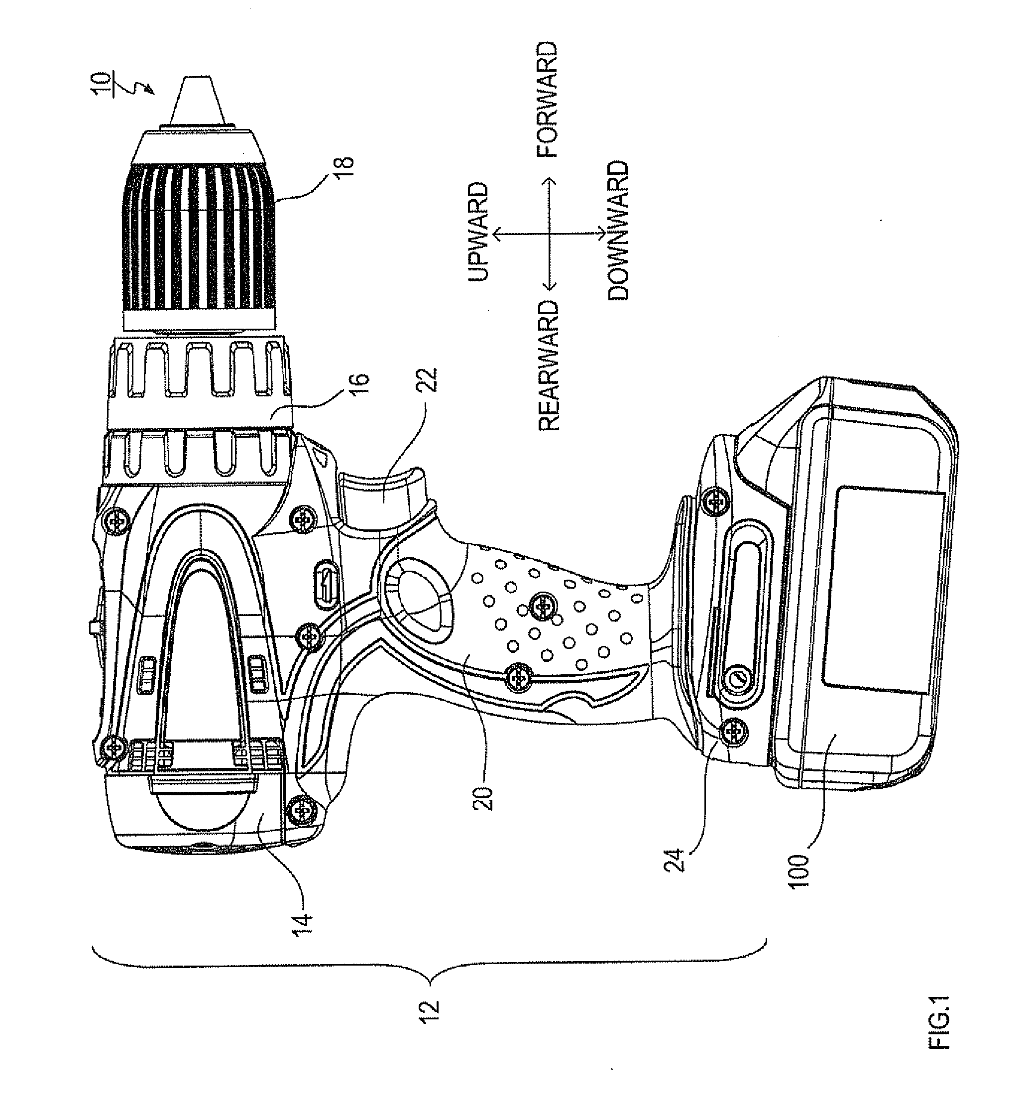 Battery pack for electric power tool, and battery connection device