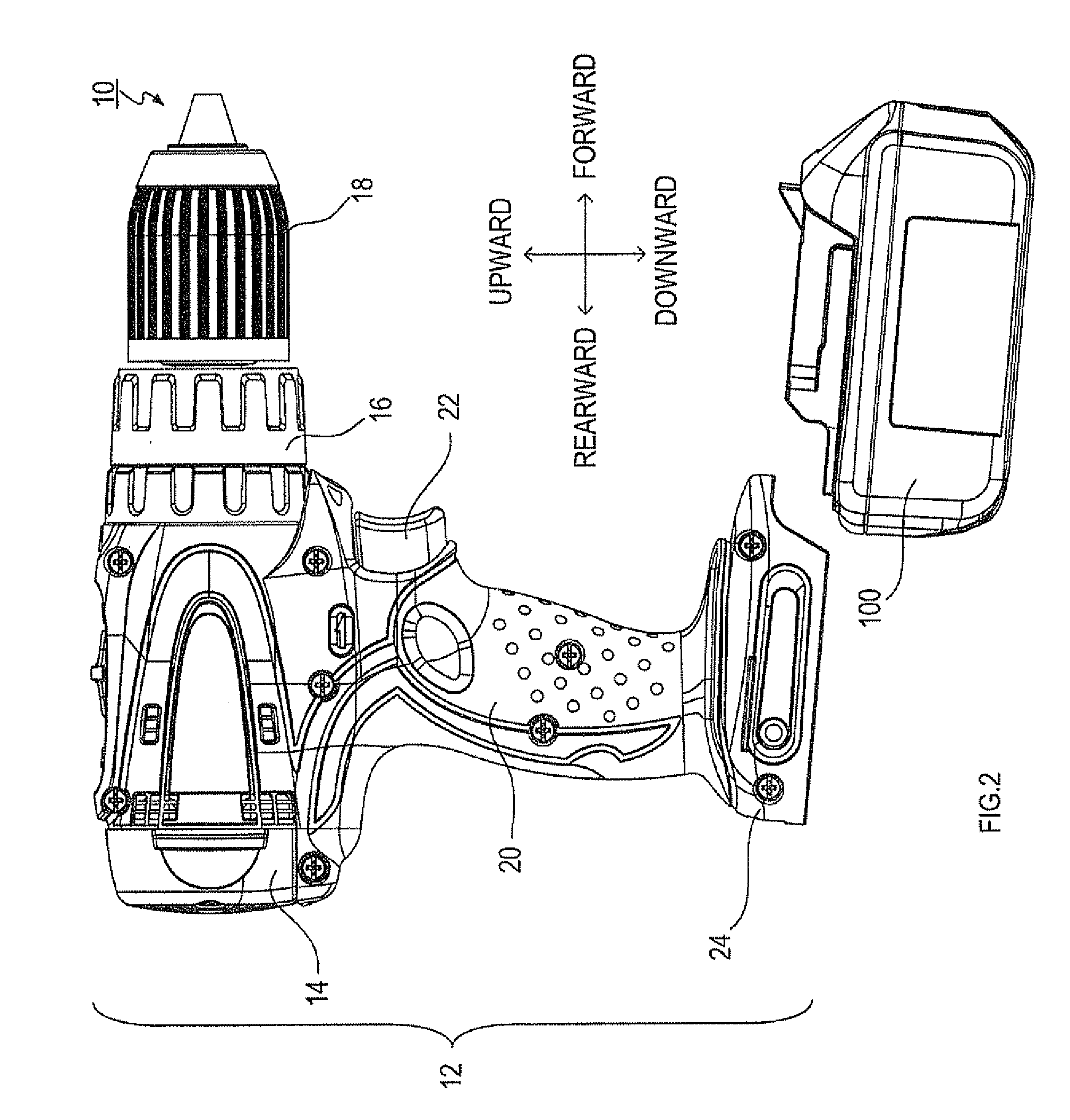Battery pack for electric power tool, and battery connection device
