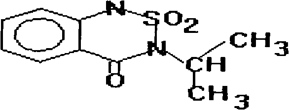 A kind of herbicidal composition containing bentazone, clopyralid acid and atrazine and application thereof