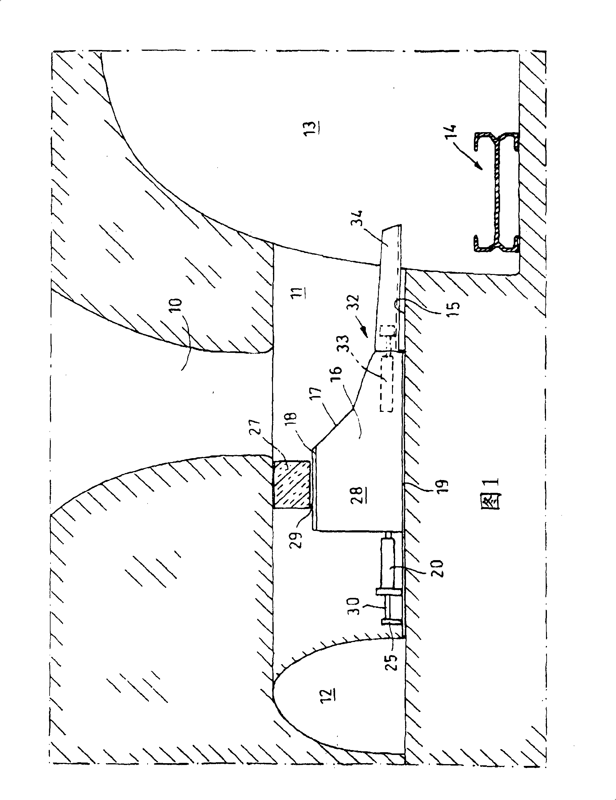 Arrangement for extracting extraction products in underground extraction operations in caving