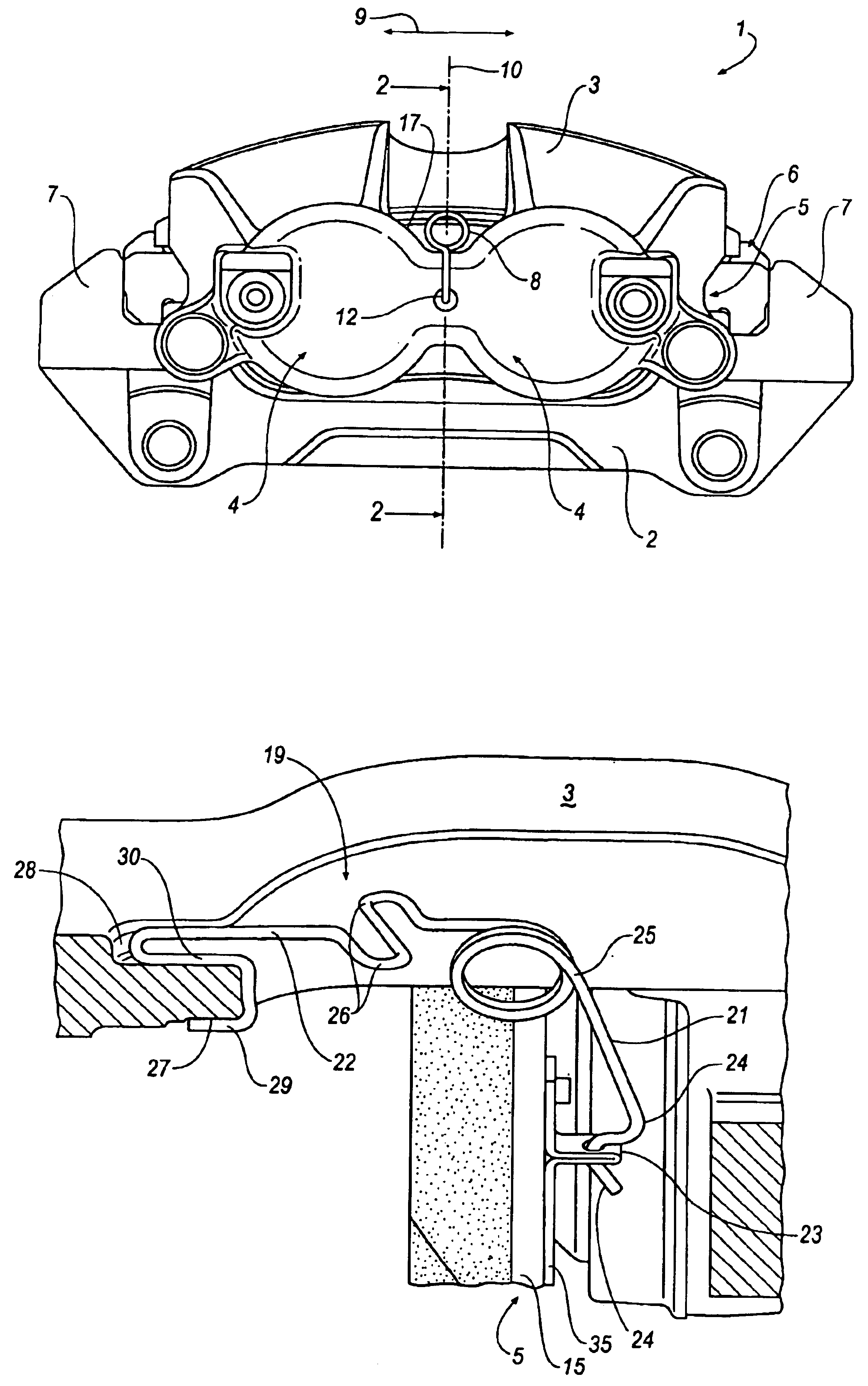Spot-type disc brake with a spring assembly for a brake pad