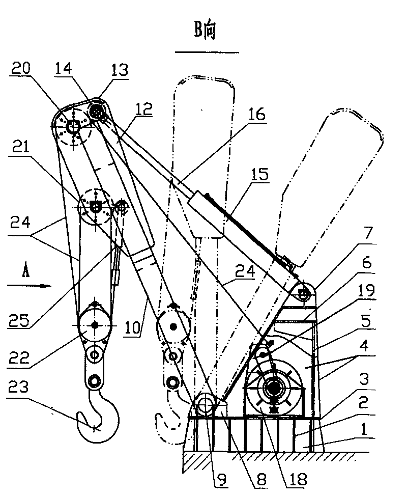 Gunwale hoisting device for pipe-laying ship